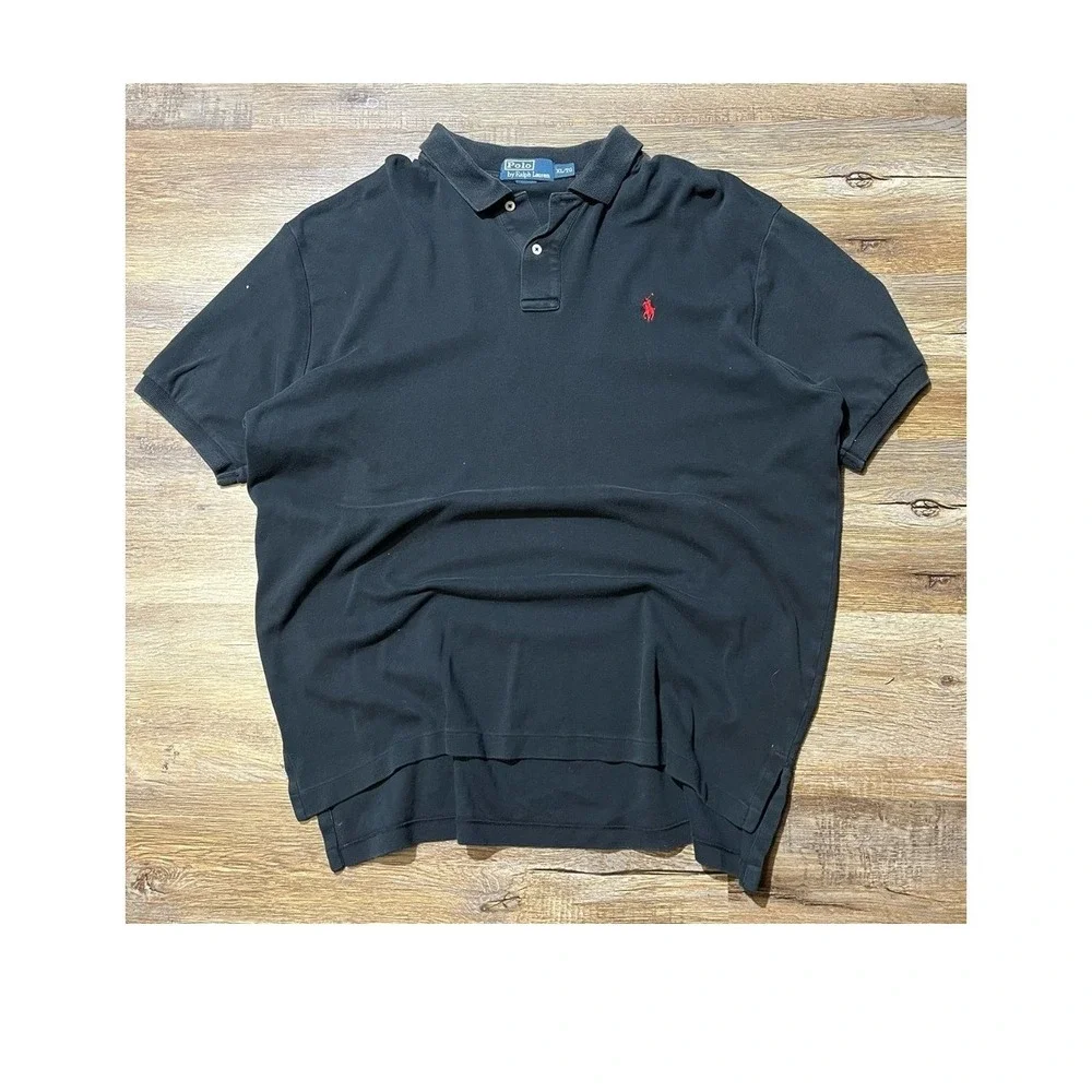Polo Ralph Lauren Men's Black‎ Polo Shirt with Red Pony